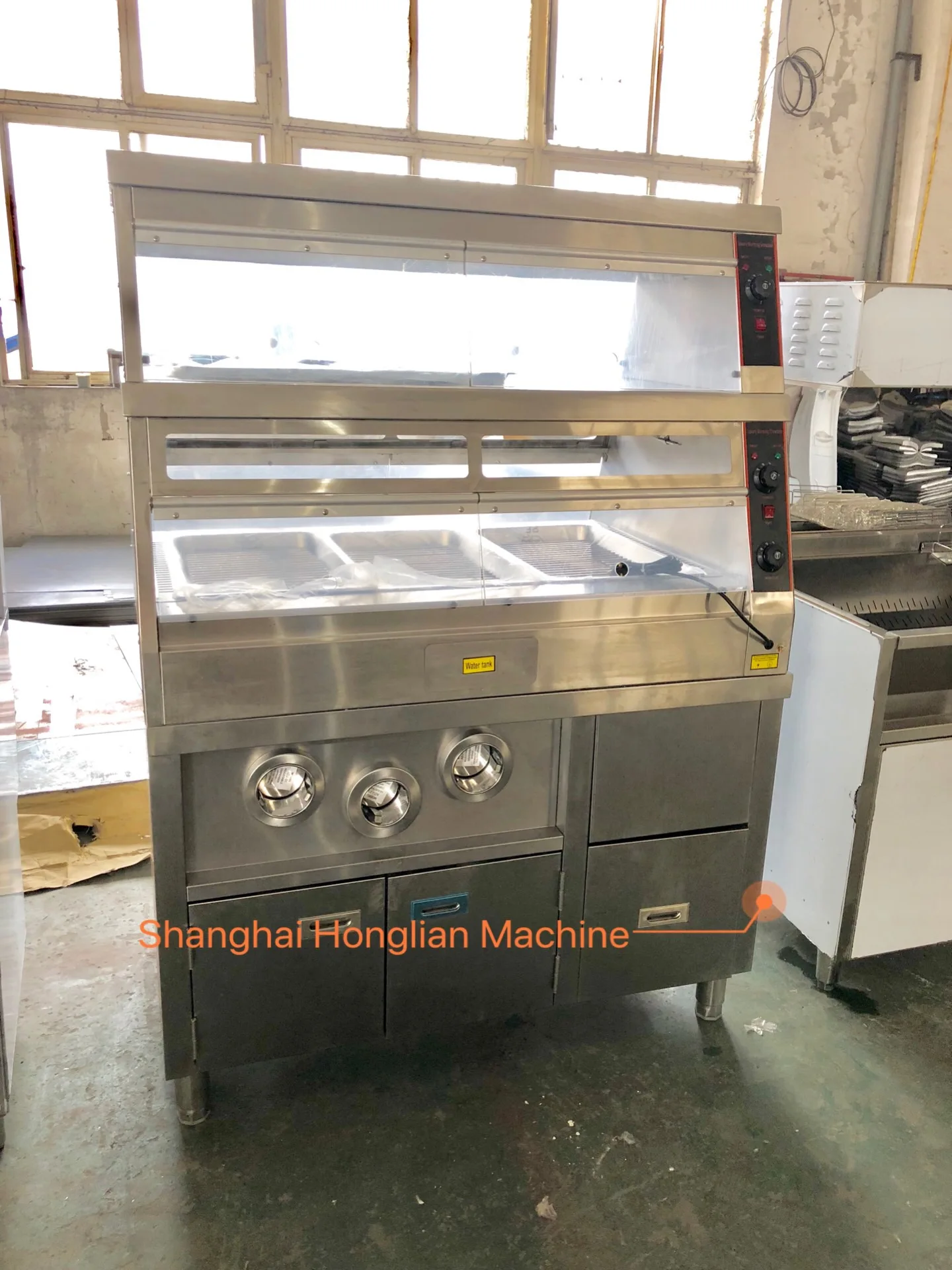 Stainless Steel Countertop restaurant food cabinet display for fast food