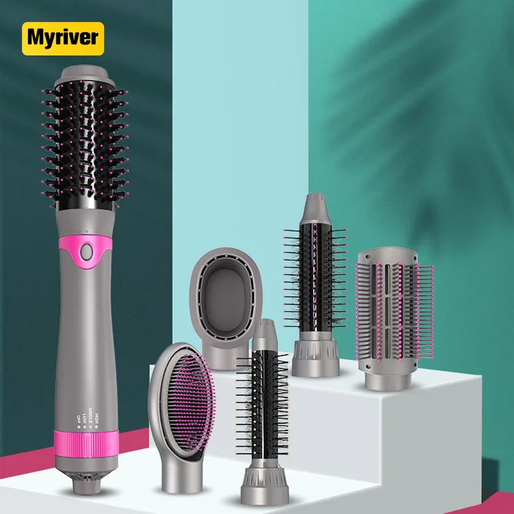 Мыривер стайлер для волос 5 в 1 горячий воздух кисть Фен-щетка двойного напряжения фен для волос для выпрямления волос Щипцы для укладки
