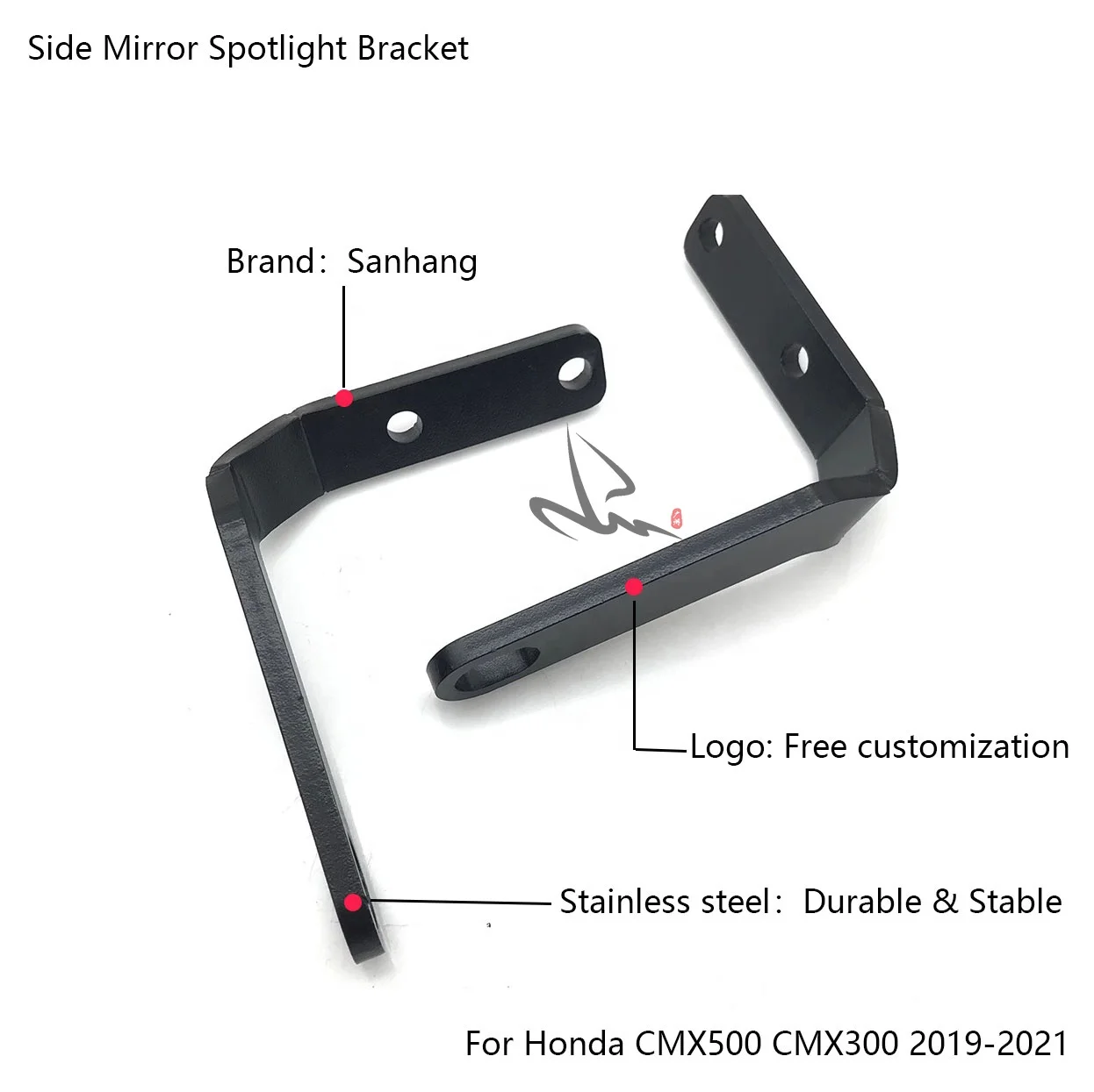 Sanhang For Handlebar Rear View Side Mirror Spotlight Bracket For Honda Rebel CMX300 CMX500 2019 2020 2021 CMX 300 500 parts
