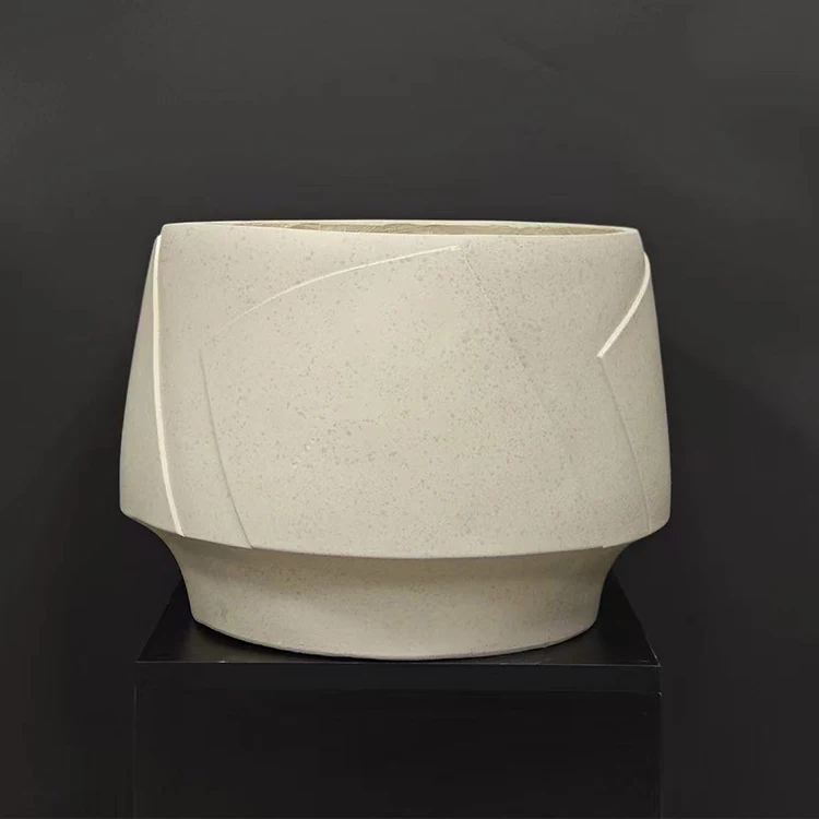 Wholesale hot selling matt color glaze flower pot home decoration fiber clay succulent garden pots & planters