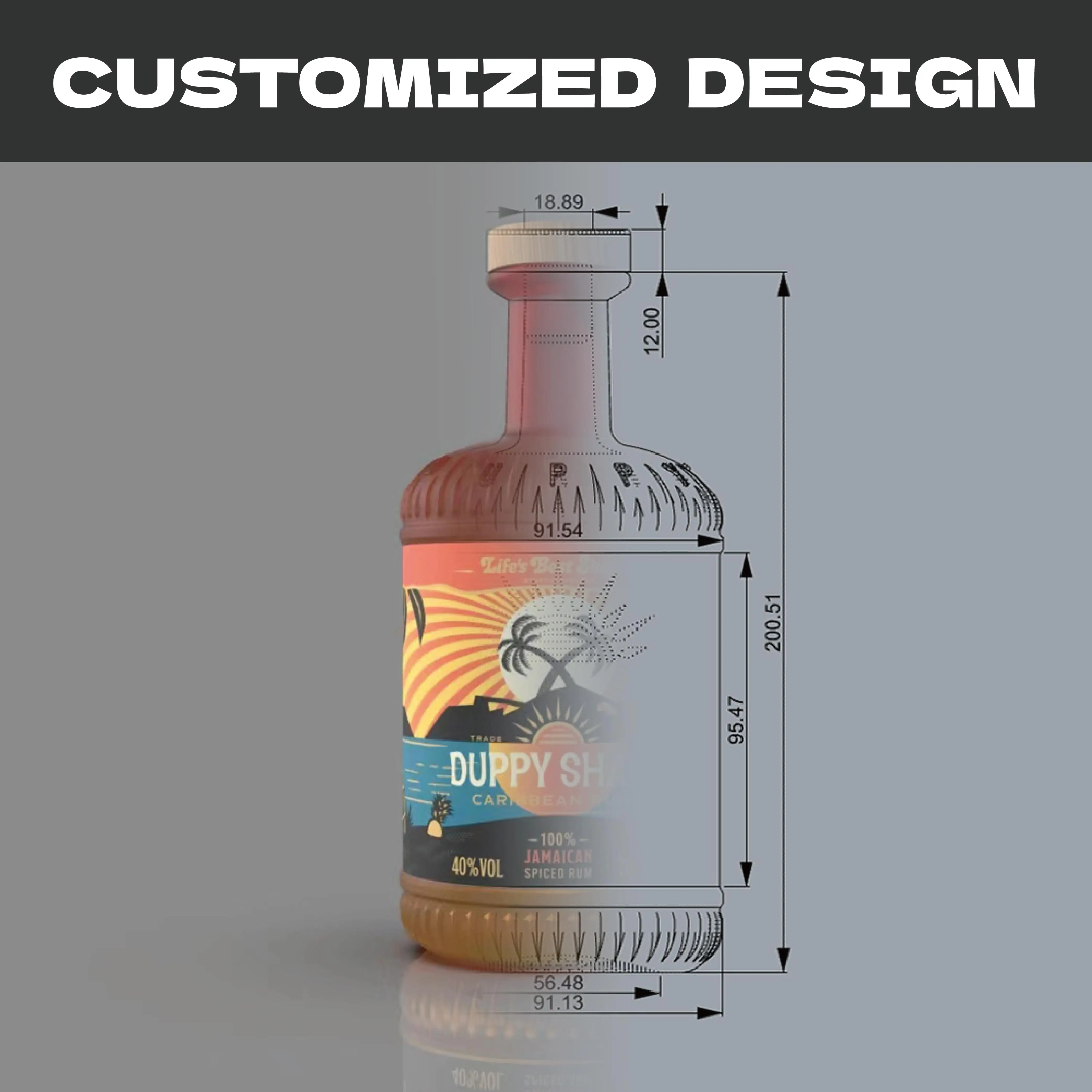 Factory price luxury clear round square european bourbon whiskey brandy  glass bottle with cork stopper 375ml 750ml 500ml