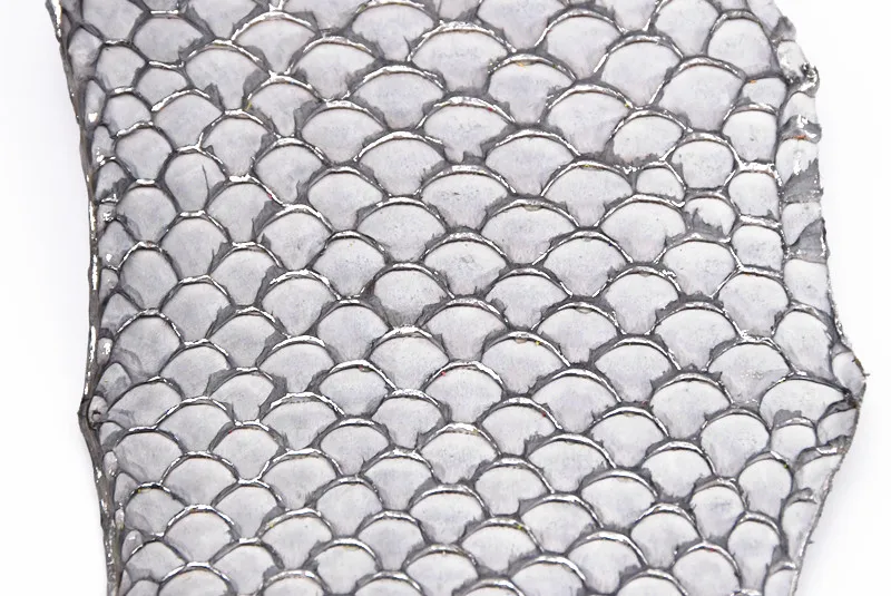 Tilapia Fish Skin Leather with silver side finish for shoes