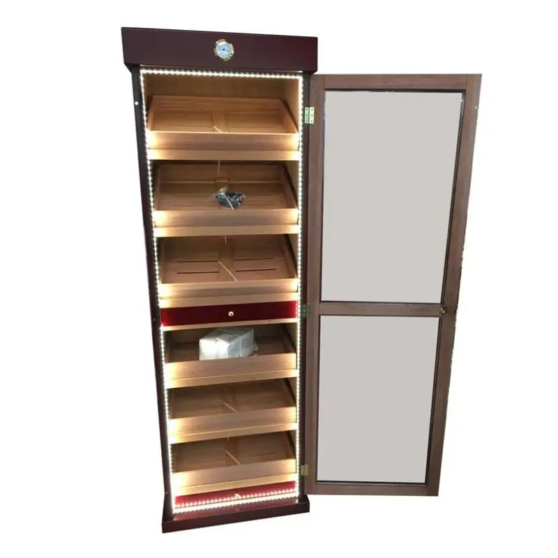 4000 - 5000ct led light Spanish Cedar Wood Cigar Humidifier Large Cigar Humidors For Sale Used Humidor Cabinet