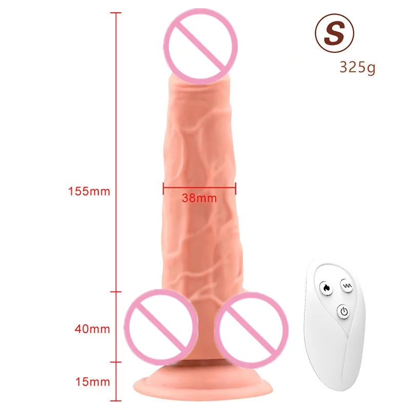 USB Rechargeable Thrusting Vibrating Realistic Dildo With Strong Suction Base Penis Sex Toy