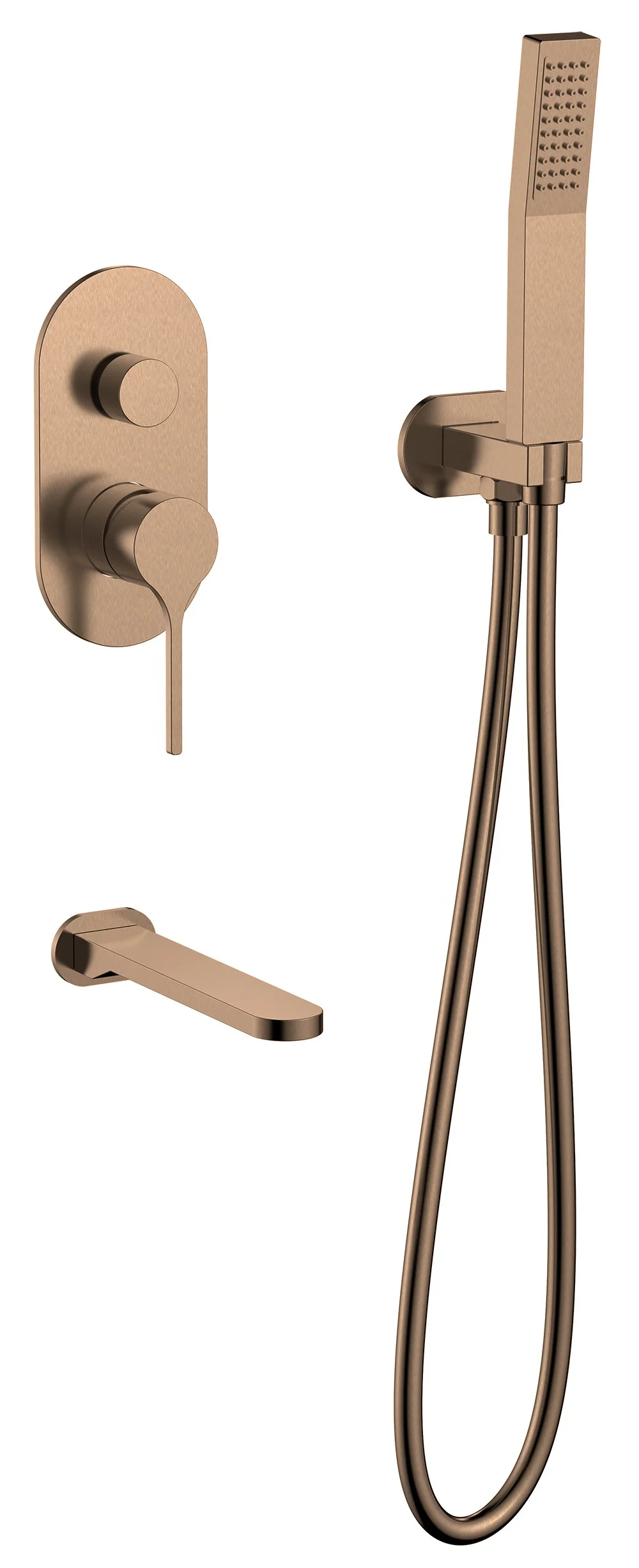 SS 304 Rose Gold Shower Wall Mount Hand Shower Bathroom Accessories Set Faucet Thermostat Shower Multi-channel Faucet