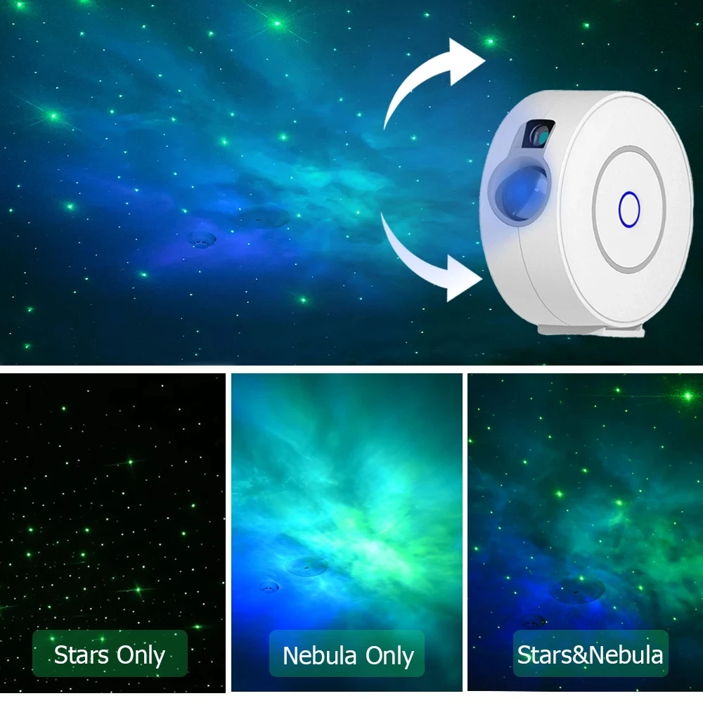 Tuya WiFi Smart Star Projector Laser Starry Sky Projector Waving Night Light Led Colorful APP Wireless Control Alexa Google Home