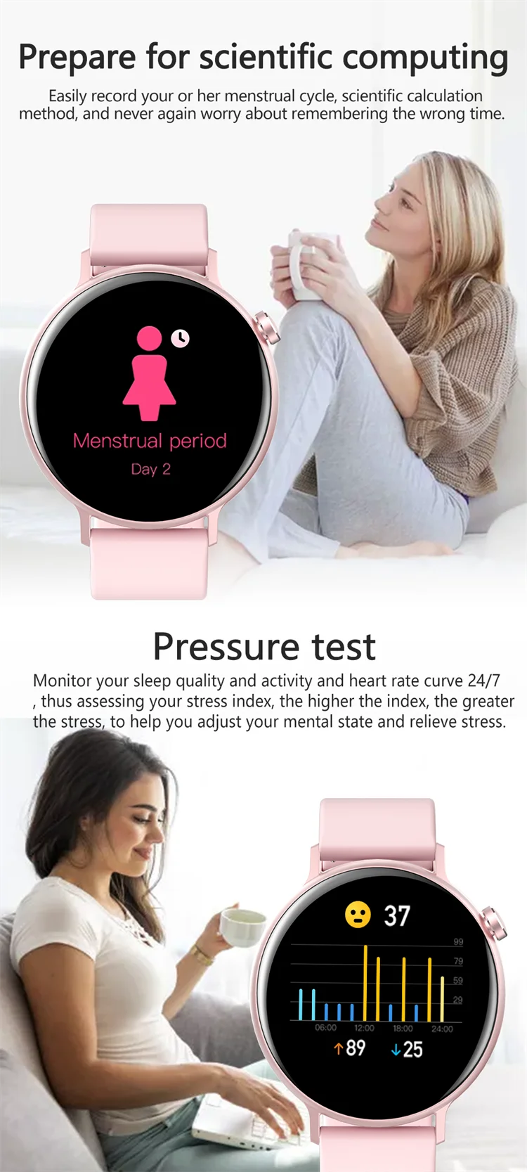 2022 Original Round Touch Screen Smartwatch Men Women Sport Fitness Tracker Waterproof Bt Call Long Battery Life Smart Watch