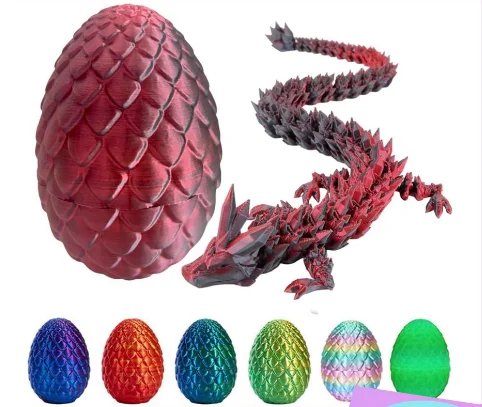 3D Printed Unisex Dragon Egg Gem Crystal Ornament Set Colorful Decoration for Play Hand Gift Creative Trendy Dragon Egg Ornament