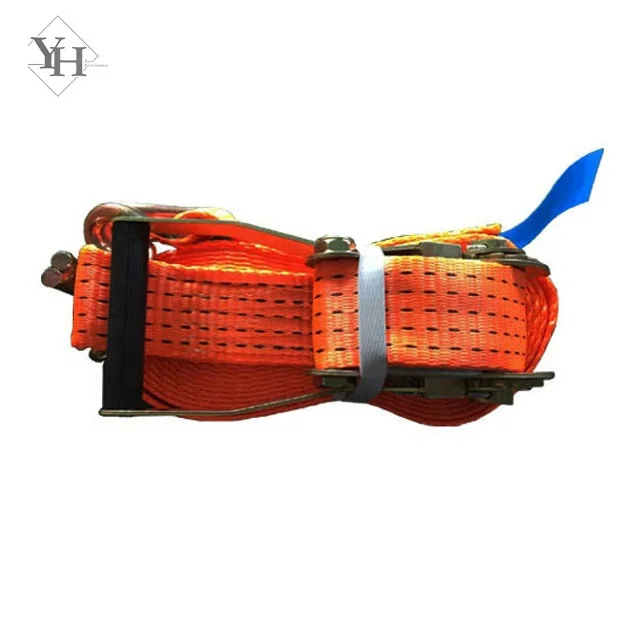 
hot selling GS EN12195-2 heavy duty cargo lashing belt 50mm 5000kg 6m 8m 9m 10m ratchet tie down straps with j hook 
