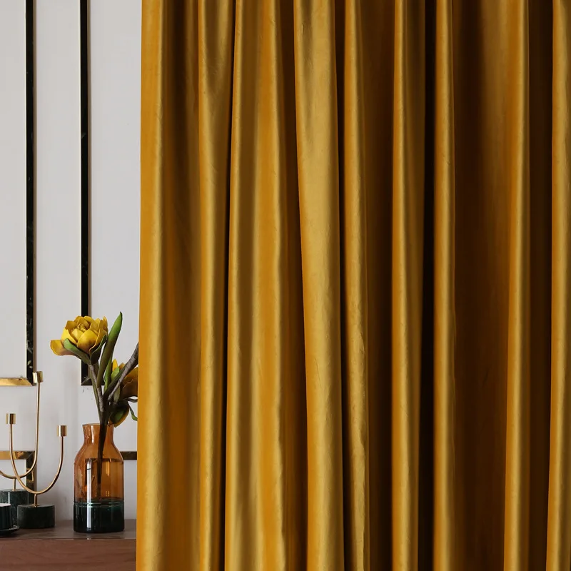Readymade Velvet Curtain Velvet Blackout Curtain Wholesale Golden Velvet Curtain, Luxury with Grommets, Luxury Window Curtains