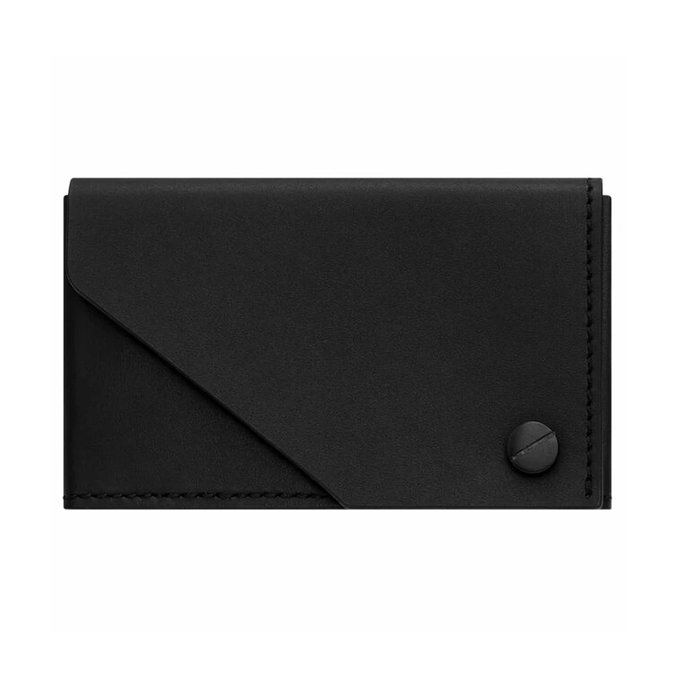 Wholesale Handmade Business A hinge flap Closure Custom Genuine Leather Card Holder For Men