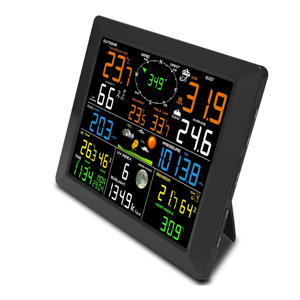 FT0330L Professional LORA Wireless Weather Station with Thermo-hygro, Rain and Wind Sensor Transmission Distance Up to 2KM