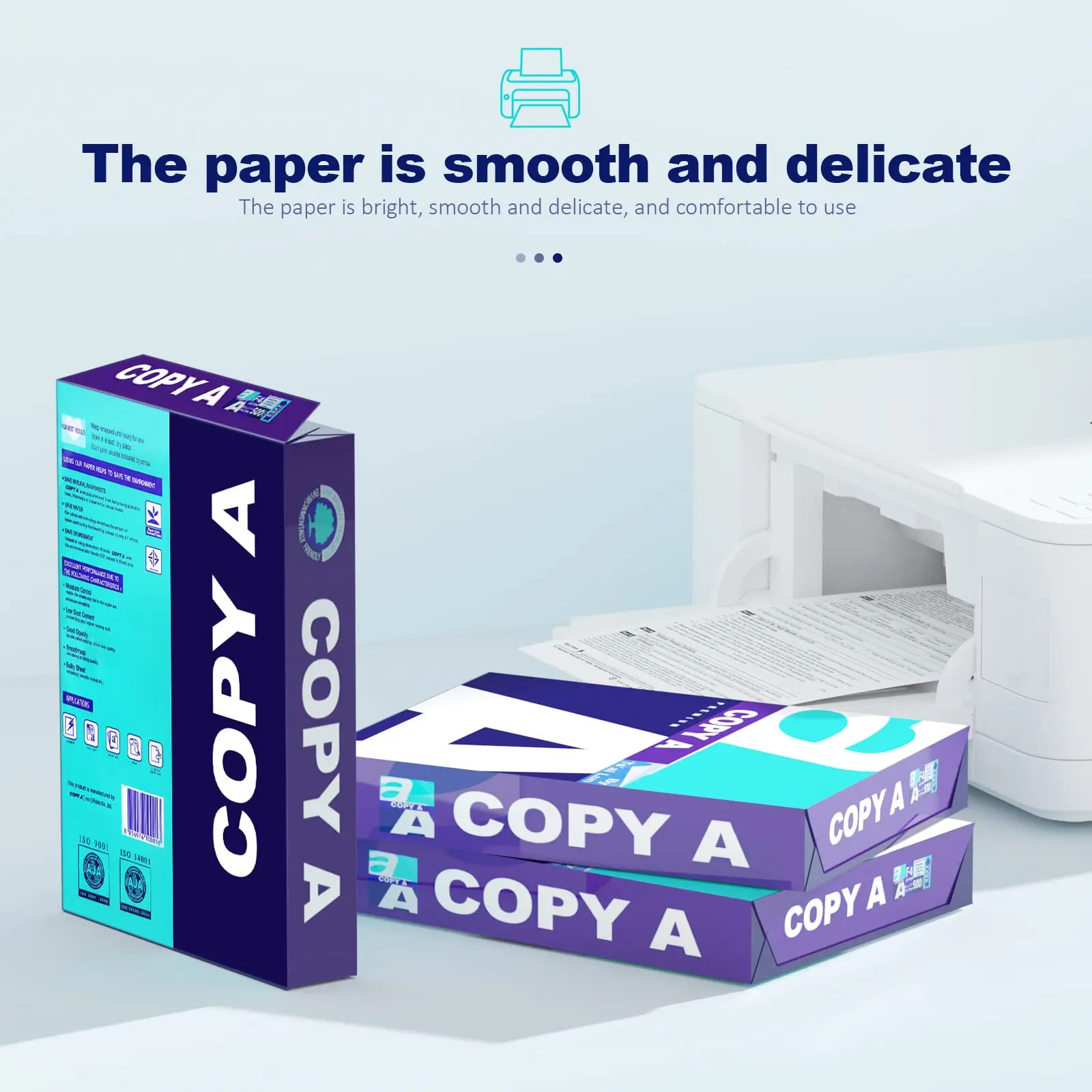 Бумага A4 Высококачественная цветная бренд Oem 70gsm 75gsm 80gsm бумажная бумага для печати двухсторонний белый принтер Офисная копировальная