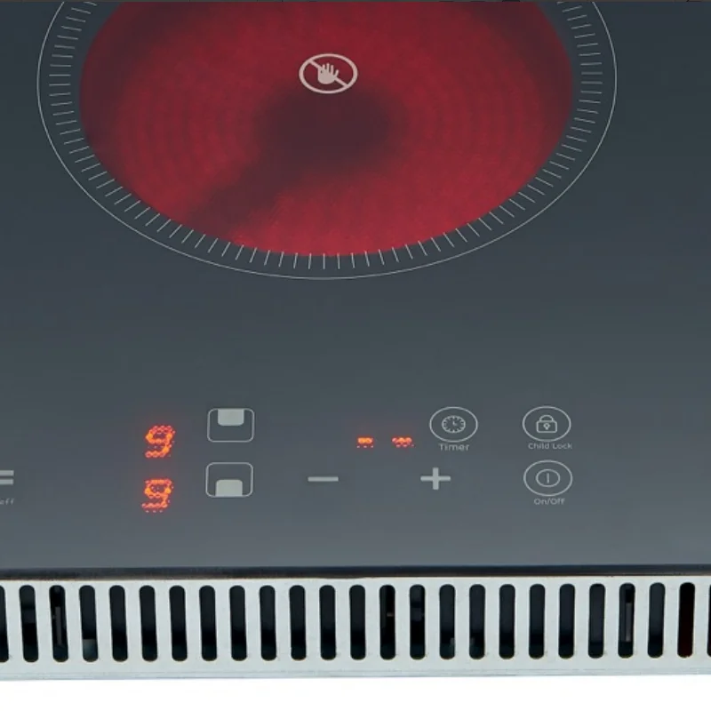 Kitchen Electric Infrared 2 Ring Electric Hob Ceramic Digital Stove Built in Double 2 Burner Infrared Cooker with Metal Body