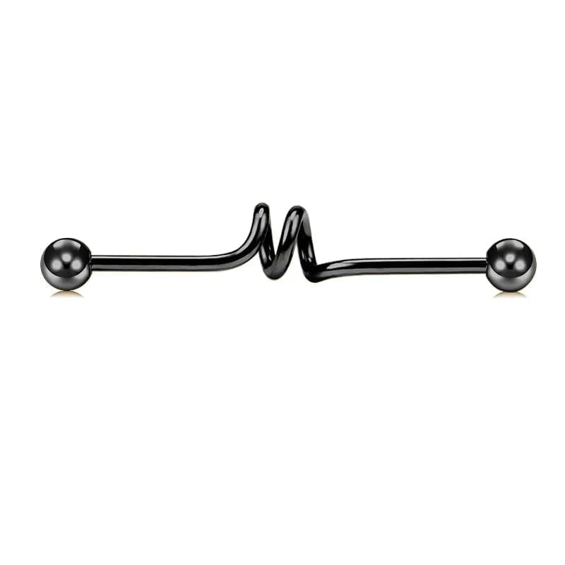 1pc 14 Gauge Women Industrial Stainless Steel Industrial Barbell Piercing 38mm External Thread