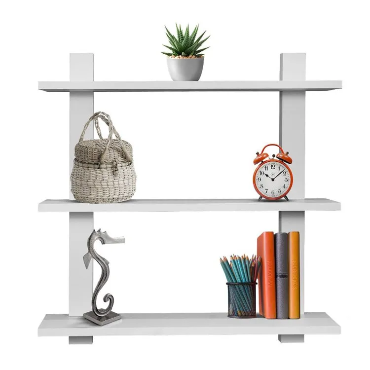 
Residential decor asymmetric square large white wall shelves for bedrooms 
