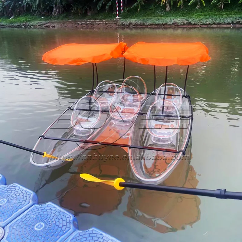 Factory Wholesale Clear Bottom Crystal Kayak 6 Person Transparent Boat Kayak