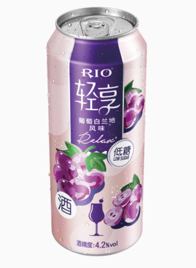 RIO premade cocktail fruit drink wine alcoholic beverages GRAPE flavored cocktail with low sugar Alc.4.2%vol Net.500ml