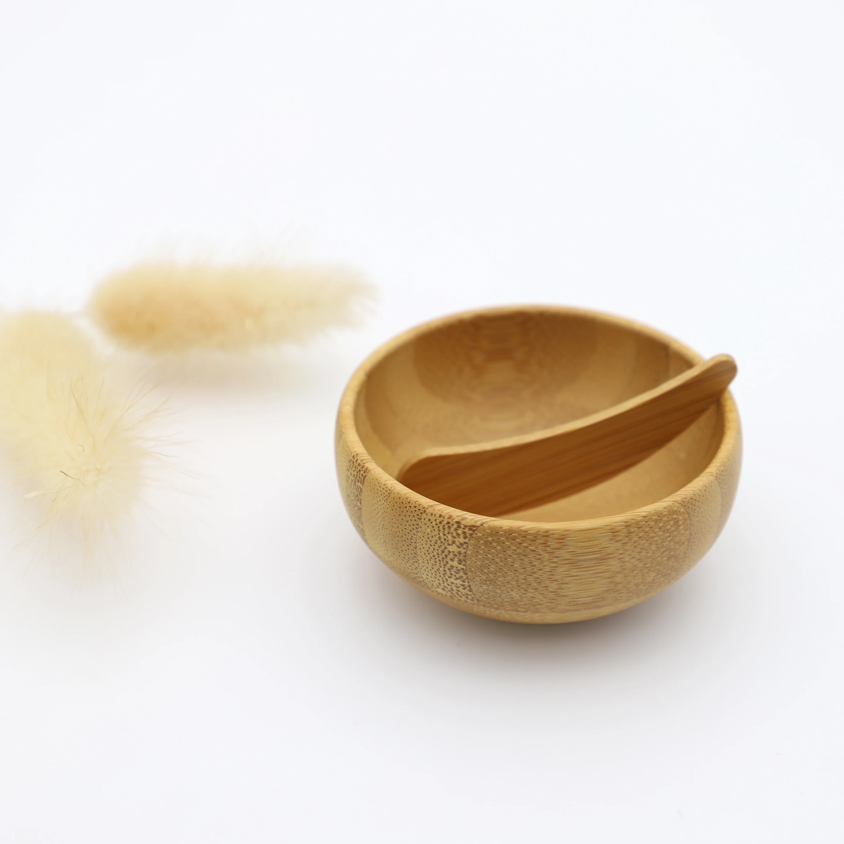 Mini Bamboo DIY Face Mask Mixing Bowl with Spoon Makeup Tools