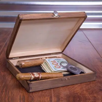 Custom Rustic Wood Cigar Box Personalized Gifts For
