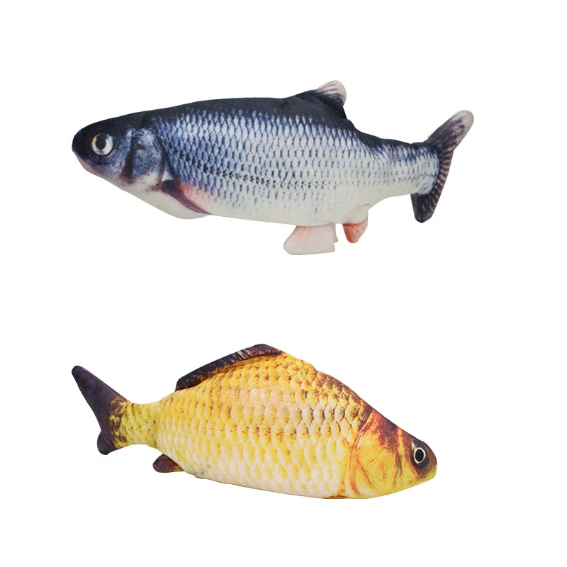  Wholesale USB Electric Swing Fish Cat Mint Dancing Plush Soft Toys Pet Interactive Brake supports