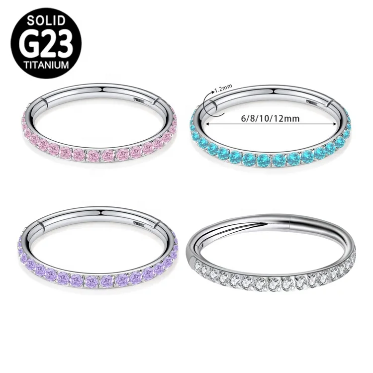 Gaby G23 titanium nose hoop septum clicker ASTM-F136 titanium nose ring colorful nose jewelry fashion jewelry piercing Jewelry
