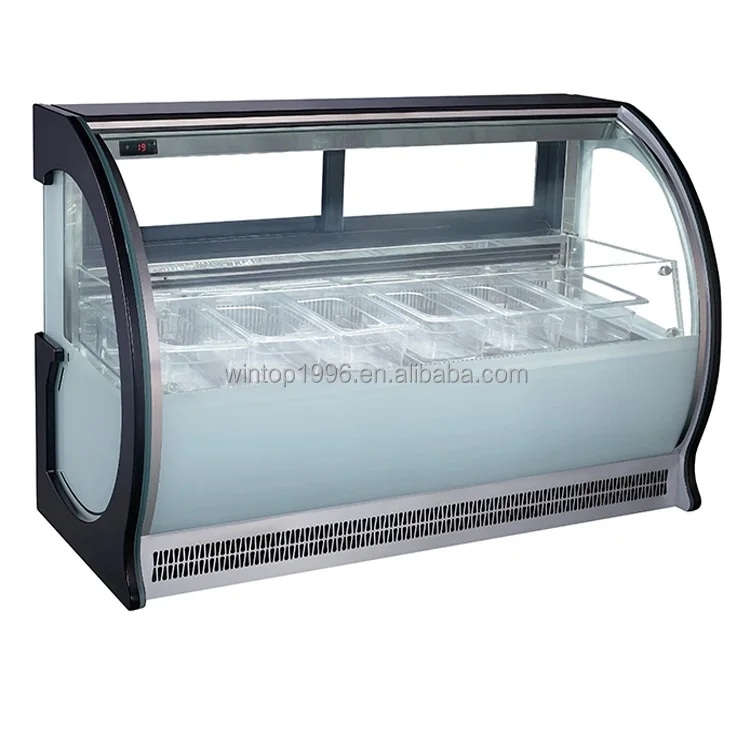 Commercial ice cream display cabinet  Desktop 6 pans gelato displays Popsicle showcase