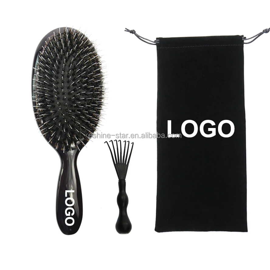 Salon Detangling Style Thermal Heat Hair Brush Ionic Extension Hair Drying Custom Massage Paddle Boar Bristle Hair Brush