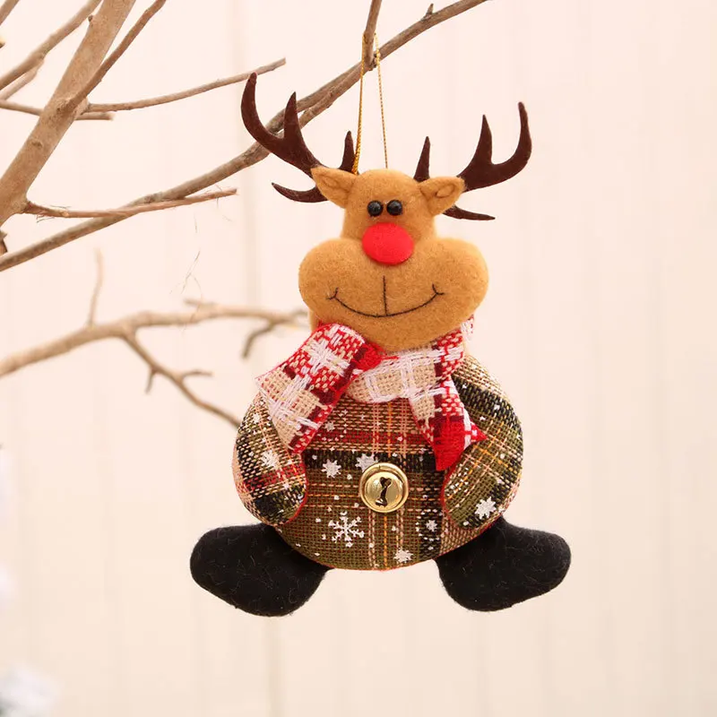 hristmas Tree Decoration Accessories Deer Santa Claus Pendants for Home Indoor Outside Winter Holiday Decor Supplies