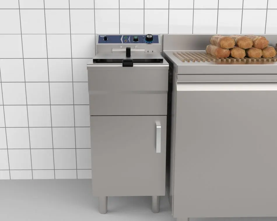 Высококачественное коммерческое оборудование для быстрого питания свободно стоящая электрическая фритюрница 20 литров 1 бак корзина