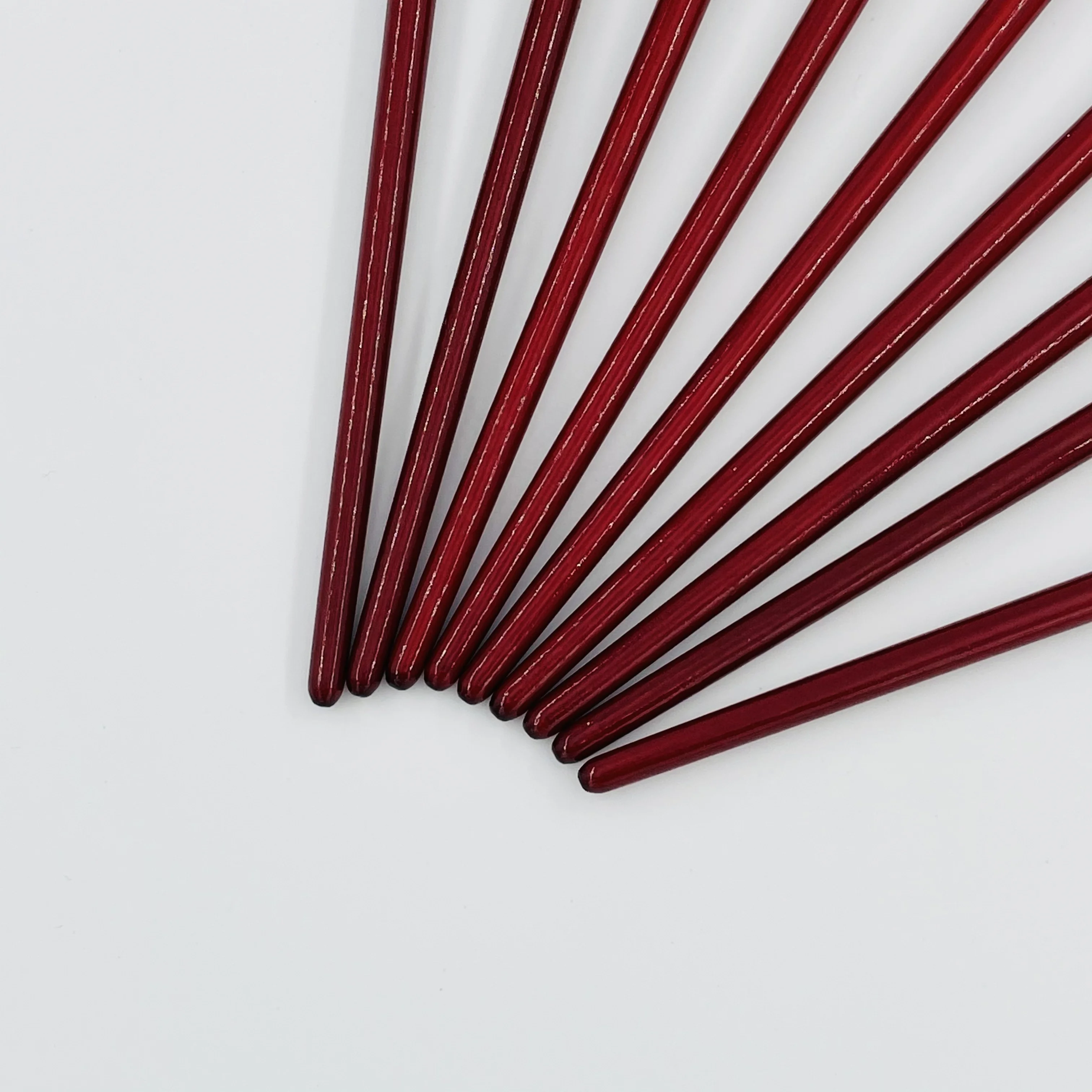9pcs factory wholesale round pony hair aluminum tube dark red wooden handle artist paint brush set for acrylic paint