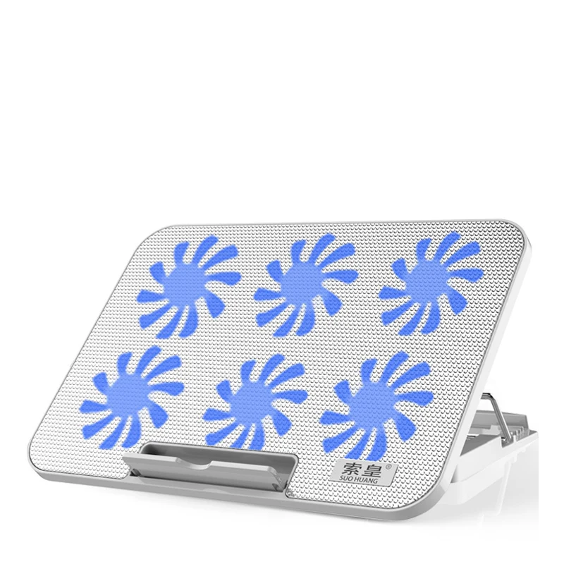 Хит продаж охлаждающая подставка для ноутбука с двумя USB-портами и шестью вентиляторами
