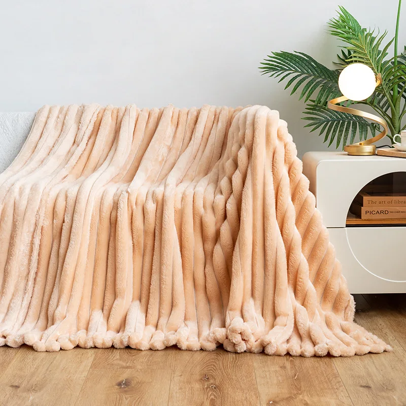 Super Soft Thickened Blankets For Winter King Size Plush Fleece Throw Flannel  Wool Blanket For Bed