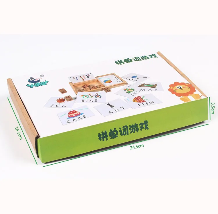 High quality gift children enlightenment early education Montessori  Building blocks word spell learning card toys For kids