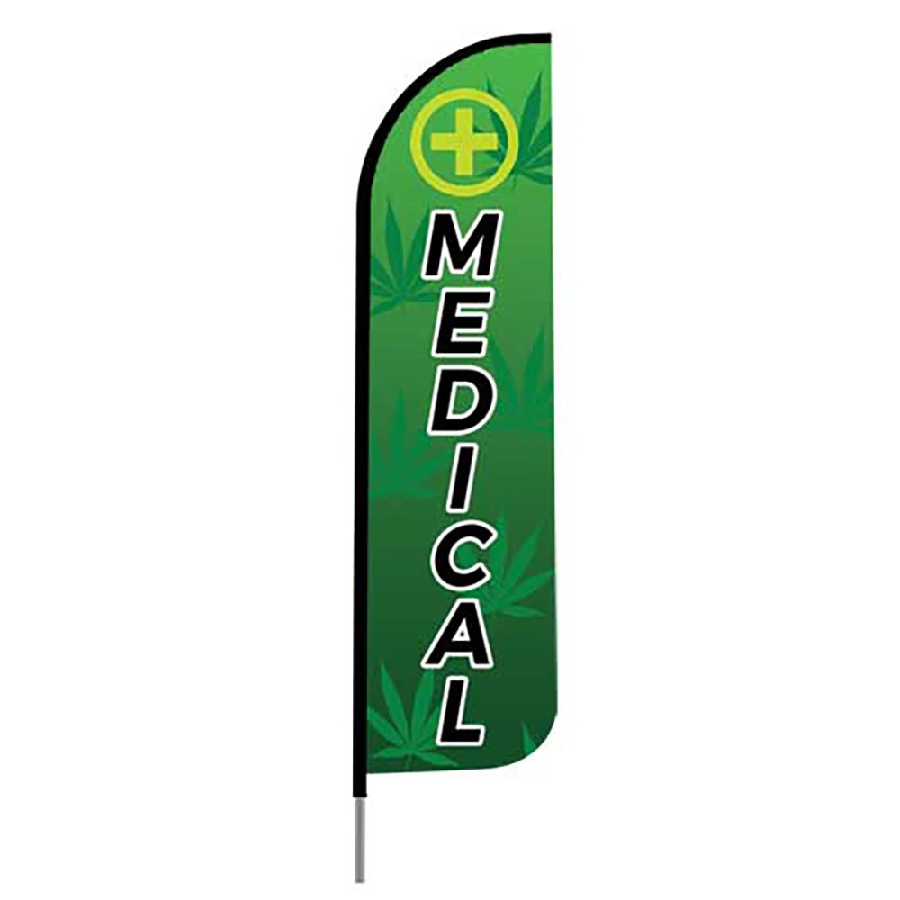 12feet heavy duty tall gym sports p-shape now open concave flying feather shark flag custom large banner