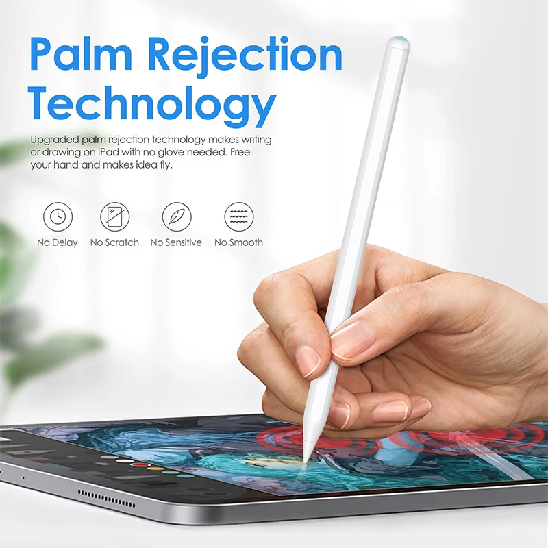 New Design Magnetic Suction Smart Pen Breathing Led indicator Wireless Stylus with Charging Stand for iPad