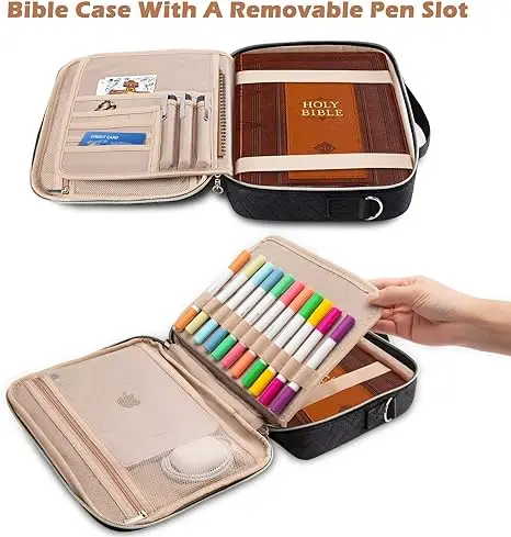 Bible Cover for Women Stylish Large Case with Durable Handle Bible Bag Journal Case Bible Carrying Case