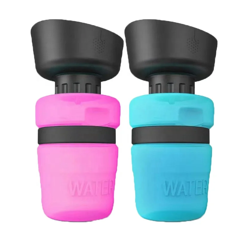 OEM ODM Amazon 18oz/520ml Animal Feeding Drinking Cup Bowl Pet Water Dispenser Dog Water Bottle Portable Travel bottle with bowl