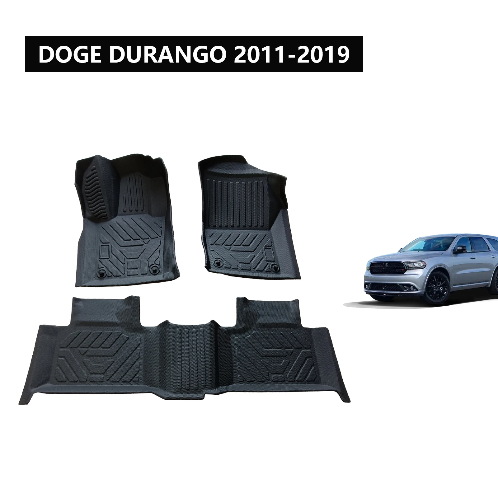 All Weather TPE Car Mats Waterproof Ruber Anti-slip Sales  TPO Car Floor Mats Use for DOGE DURANGO 2011-2019