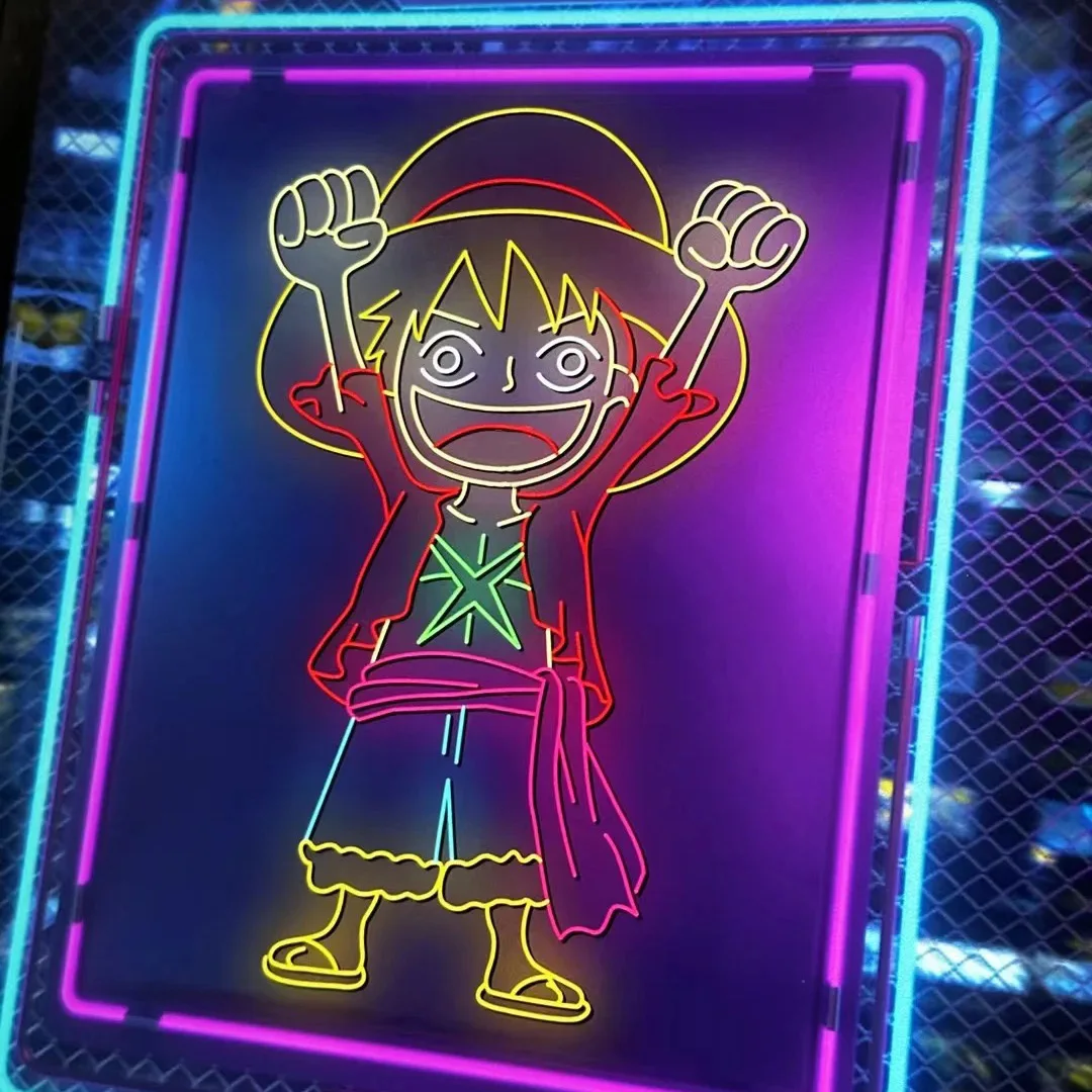most popular One Piece Luffy solon Customizes Anime Character Design LED Neon Light fast shipping decor luminous sign