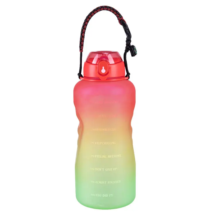 New amazon hot selling  64 oz water bottle BPA free time marker water bottles for gym and sports with straw