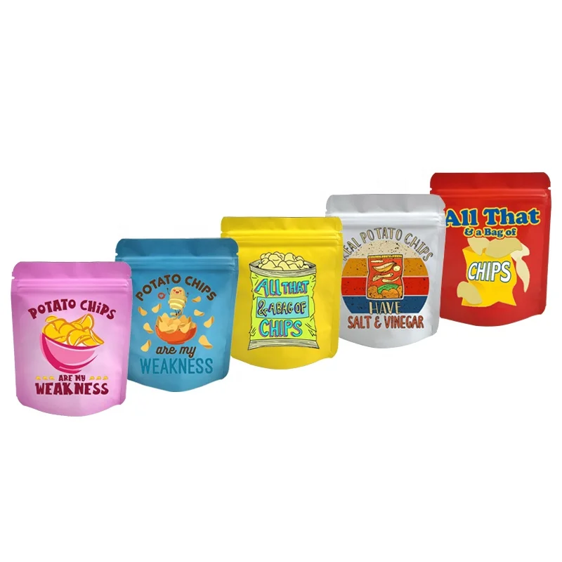Hot Sell 23 Designs Zip Lock Mylar Bags Snacks Cheetos Chips Edibles Mylar Bags