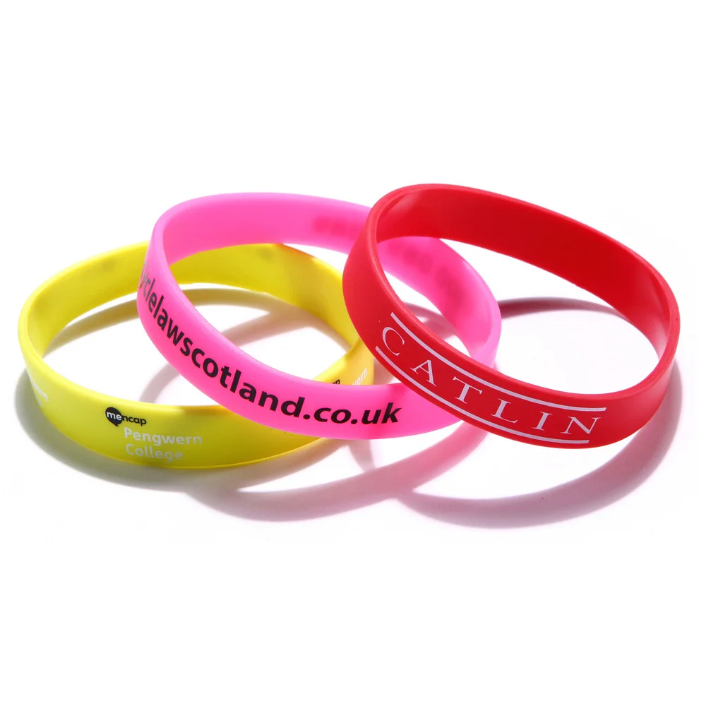 New Product High Quality Fashion Custom Print Debossed Embossed Wristbands Custom Silicone Bracelet Silicone Baller Custom Band