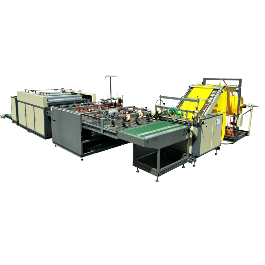 Automatic pp woven bag making machine include cutting sewing printing and collecting bags