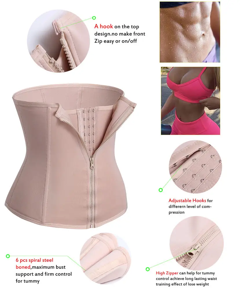 Women Waist Trainer Corset Shapewear Double Control Body Shaper Tummy Fat Burning Waist Cincher