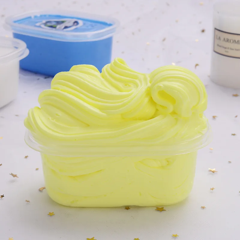 Wholesale in stock kids toys play dough bulk slime diy toy stress relief toys for kids colorful slime foam clay fluffy slime