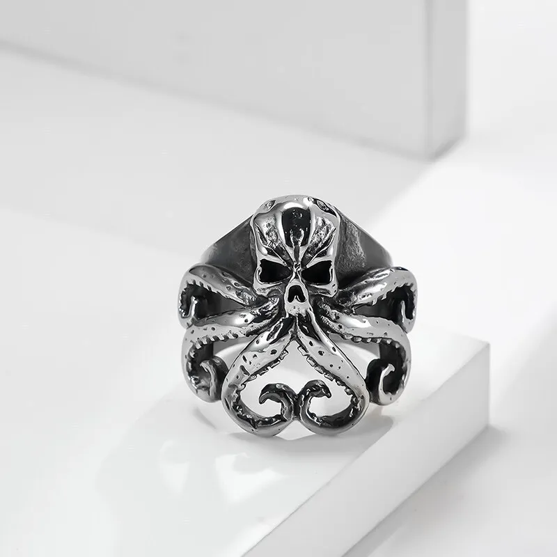 AA017957 Animal Octopus Rings Vintage Ocean Monster Octopus Ring Punk Style Wholesale
