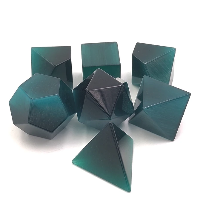Polyhedral green dice high quality Gemstone dice set  RPG board games wholesale
