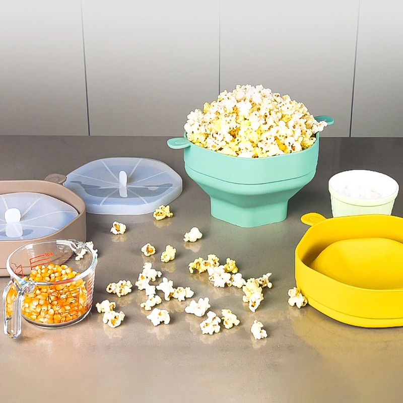New Product Silicone Popcorn Popping Bowl folding Microwave Silicone Popcorn Maker Bowl