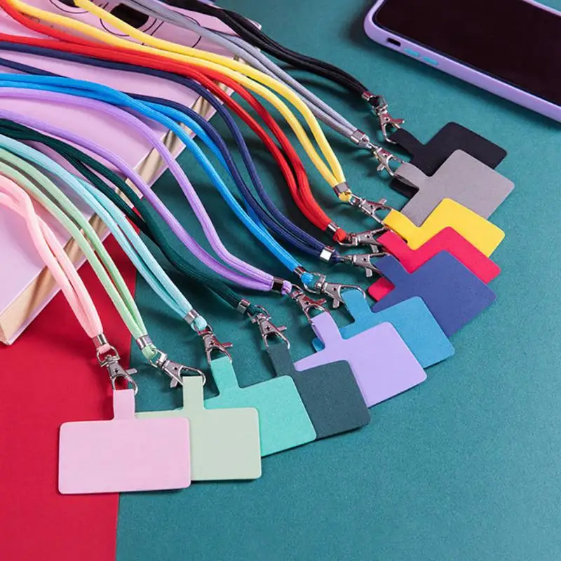 Fashion Adjustable Phone Lanyard Card Fixed Mobile Phone Shell Colorful Neck Cord Anti-lost Lanyard Strap Phone Safety Tether